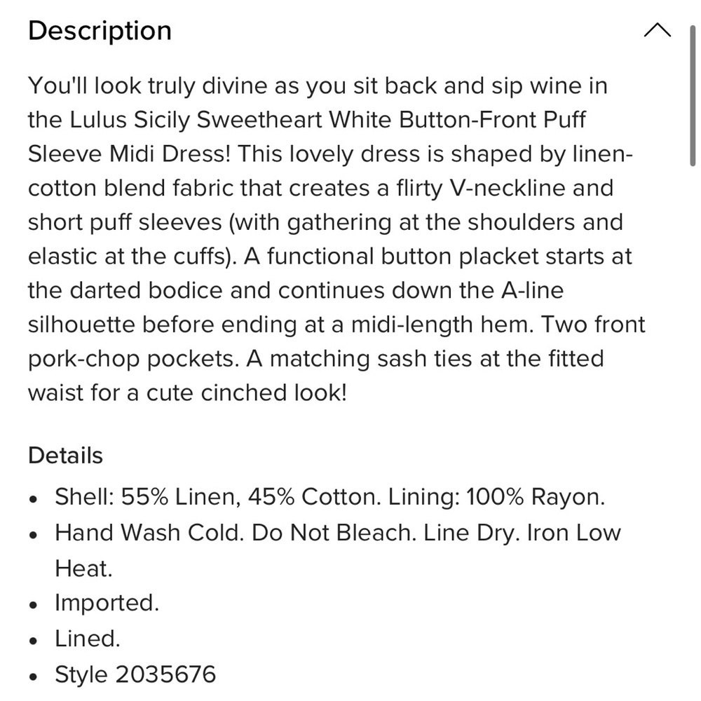 Lulus Sicily Sweetheart White Button-Front Puff Sleeve
Midi Dress - Picture 7 of 9